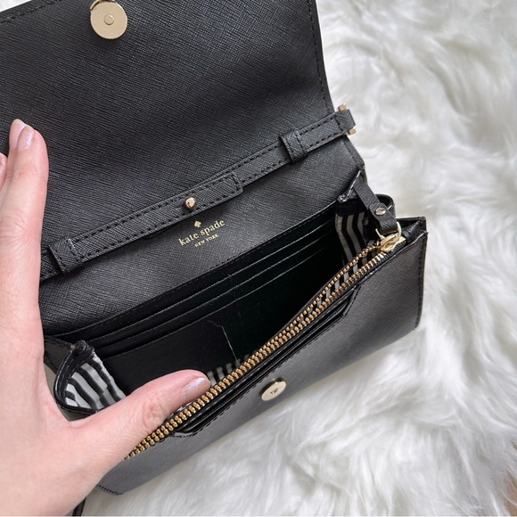 Kate Spade Black Crossbody Bag with Chain Accent Straps - Picture 5 of 7